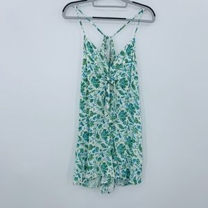 Floral Green and White Jumpsuit